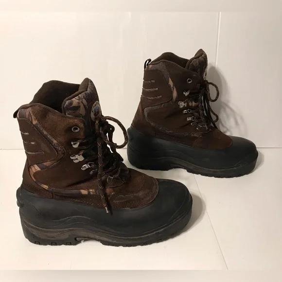 Crater Ridge leather brown waterproof insulation winter snow boots shoes size 11 Crater Ridge Insulated Waterproof Mens US8 Hunting Hiking  main image 2